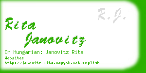 rita janovitz business card
